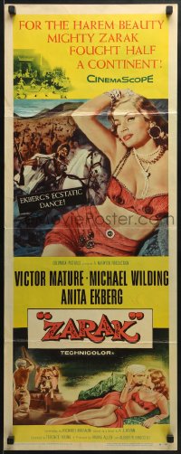 5t498 ZARAK insert 1956 sexy Anita Ekberg, Victor Mature, pillage, plunder, passion!