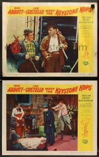 5w797 ABBOTT & COSTELLO MEET THE KEYSTONE KOPS 2 LCs 1955 great images of wacky Bud & Lou!