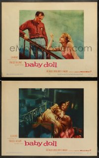 5w805 BABY DOLL 2 LCs 1957 Elia Kazan, sexy Carroll Baker with Malden & Eli Wallach!