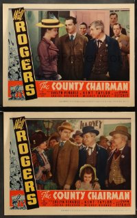 5w826 COUNTY CHAIRMAN 2 LCs 1935 images of Will Rogers, Evelyn Venable, Kent Taylor & Middleton!