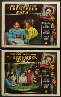 5w883 I REMEMBER MAMA 2 LCs 1948 Irene Dunne, Oscar Homolka, directed by George Stevens!