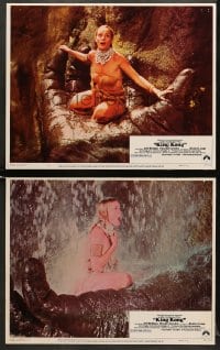 5w895 KING KONG 2 LCs 1976 both great images of sexy Jessica Lange in big ape's hand!