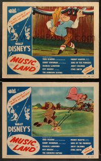 5w927 MUSIC LAND 2 LCs 1955 cool art & images of Pecos Bill & other Disney characters!