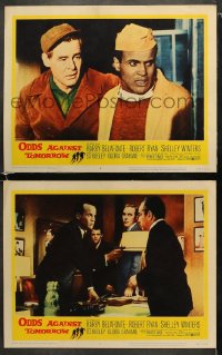 5w933 ODDS AGAINST TOMORROW 2 LCs 1959 Harry Belafonte & Robert Ryan, Robert Wise classic!