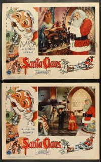 5w949 SANTA CLAUS 2 LCs 1960 wonderful surreal Christmas images, enchanting world of make-believe!