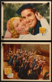 5w970 THIN ICE 2 LCs 1937 ice skating Sonja Henie romanced by young Tyrone Power + all female band!