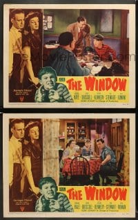 5w995 WINDOW 2 LCs 1949 Bobby Driscoll tries to tell police & Barbara Hale, Kennedy what he saw!