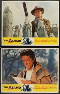 5w656 ALAMO 3 LCs R1967 John Wayne & Richard Widmark in the Texas War of Independence!