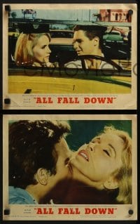5w024 ALL FALL DOWN 8 LCs 1962 young Warren Beatty isn't man enough to be faithful to one woman!
