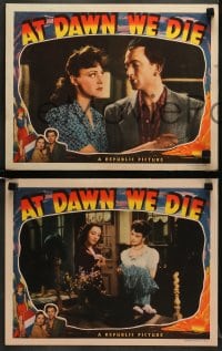 5w659 AT DAWN WE DIE 3 LCs 1943 great images of John Clements, Greta Gynt, the Nazi rape of France!