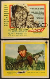 5w028 ATTACK 8 LCs 1956 WWII soldiers Lee Marvin, Jack Palance & Richard Jaeckel!