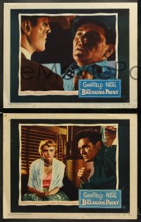 5w662 BREAKING POINT 3 LCs 1950 John Garfield, Patricia Neal, Ernest Hemingway, Michael Curtiz noir!