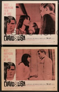 5w069 DAVID & LISA 8 LCs 1963 Kier Dullea & Janet Margolin, Frank Perry mental hospital drama!