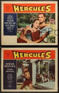 5w596 HERCULES 4 LCs 1959 great image of the world's mightiest man Steve Reeves by mortal men!