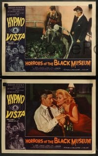 5w447 HORRORS OF THE BLACK MUSEUM 6 LCs 1959 Michael Gough, June Cunningham has FEAR beyond belief!