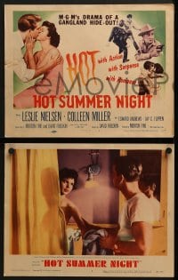 5w144 HOT SUMMER NIGHT 8 LCs 1956 Leslie Nielsen w/ Colleen Miller, drama of a Gangland hide-out!