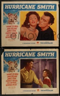 5w148 HURRICANE SMITH 8 LCs 1952 great images of sexy tropical babe Yvonne De Carlo, John Ireland