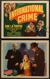 5w152 INTERNATIONAL CRIME 8 LCs 1938 Rod La Rocque as The Shadow, the famous pulp magazine hero!