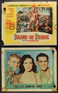 5w156 ISLAND OF DESIRE 8 LCs 1952 sexy Linda Darnell & Tab Hunter in tropical adventure!