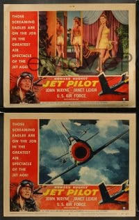 5w721 JET PILOT 3 LCs 1957 big John Wayne, Cold War jets & sexy Janet Leigh, Howard Hughes!