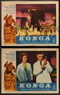 5w608 KONGA 4 LCs 1961 Michael Gough, giant angry ape terrorizes city, not since King Kong!
