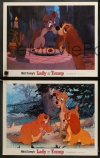 5w522 LADY & THE TRAMP 5 LCs R1962 Disney classic cartoon, great images of the top dog cast!