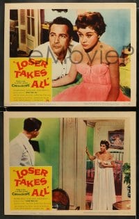 5w455 LOSER TAKES ALL 6 LCs 1957 Rossano Brazzi, Glynis Johns, winningest romance of the year!