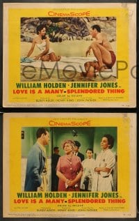 5w526 LOVE IS A MANY-SPLENDORED THING 5 LCs 1955 William Holden, Jennifer Jones, Philip Ahn, Young!