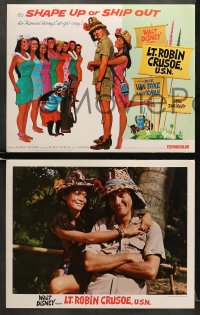 5w187 LT. ROBIN CRUSOE, U.S.N. 8 LCs R1974 Disney, cool art of Dick Van Dyke chased by island babes!