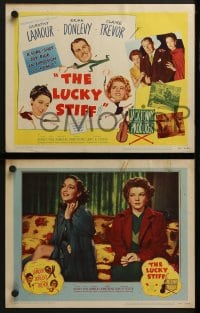 5w188 LUCKY STIFF 8 LCs 1948 great images of Dorothy Lamour, Brian Donlevy & Claire Trevor!