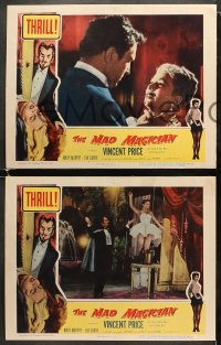 5w732 MAD MAGICIAN 3 2D LCs 1954 Vincent Price is a crazy magician and Mary Murphy!