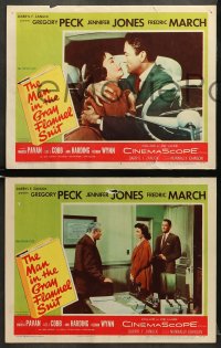 5w615 MAN IN THE GRAY FLANNEL SUIT 4 LCs 1956 Gregory Peck, Jennifer Jones, Lee J. Cobb!