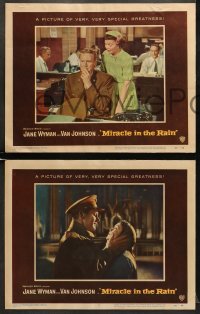 5w202 MIRACLE IN THE RAIN 8 LCs 1956 pretty Jane Wyman, Van Johnson, Peggie Castle, Fred Clark!