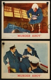 5w393 MURDER AHOY 7 LCs 1964 Margaret Rutherford as Agatha Christie's Miss Marple, Lionel Jeffries!