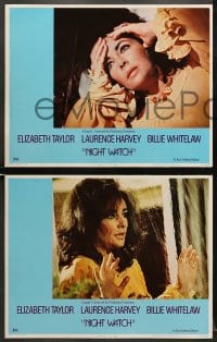 5w221 NIGHT WATCH 8 LCs 1973 Elizabeth Taylor, Laurence Harvey, Billie Whitelaw!