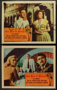 5w468 OUR MAN IN HAVANA 6 LCs 1960 Alec Guinness & Maureen O'Hara in Cuba, directed by Carol Reed!