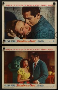 5w245 PLUNDER OF THE SUN 8 LCs 1953 images of Glenn Ford & Diana Lynn in Mexico!