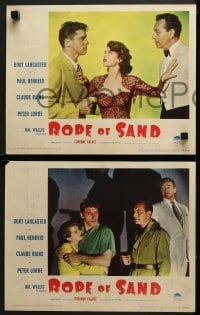 5w544 ROPE OF SAND 5 LCs 1949 Burt Lancaster, Paul Henreid, sexy Corinne Calvet, Claude Rains!