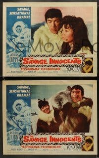 5w264 SAVAGE INNOCENTS 8 LCs 1961 Nicholas Ray, Eskimo Anthony Quinn, Yoko Tani!