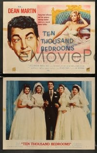 5w307 TEN THOUSAND BEDROOMS 8 LCs 1957 w/ tc art of Dean Martin & sexy Anna Maria Alberghetti in bed