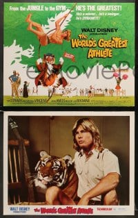 5w013 WORLD'S GREATEST ATHLETE 9 LCs 1973 Walt Disney, Jan-Michael Vincent goes from jungle to gym!