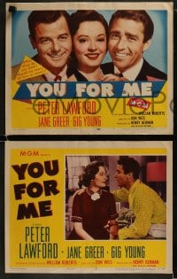 5w352 YOU FOR ME 8 LCs 1952 should pretty Jane Greer marry Peter Lawford or Gig Young, money or love