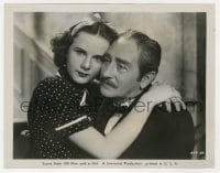 5x029 100 MEN & A GIRL 8x10.25 still 1937 c/u of Deanna Durbin with her arms around Adolphe Menjou!