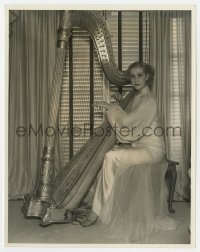 5x071 ANITA LOUISE 8x10.25 still 1930s her golden harp blends well with her blonde hair by Ed Stone
