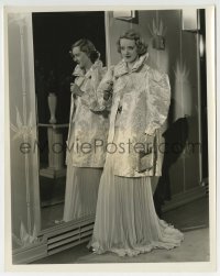 5x117 BETTE DAVIS 8x10.25 still 1936 in formal pale peach chiffon gown by mirror by Welbourne!