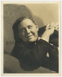 5x188 CHARLES LAUGHTON deluxe 8x10 still 1930s great close up slumping in chair & smiling big!