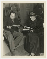 5x244 DEVIL DOLL candid 8x10.25 still 1936 director Tod Browning & Lionel Barrymore in drag on set!