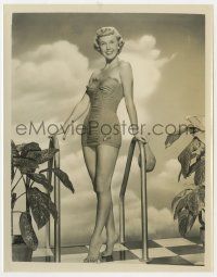 5x260 DORIS DAY 8x10 still 1950s incredible sexy close up in swimsuit standing by pool!