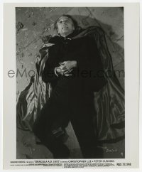 5x266 DRACULA A.D. 1972 8x10 still 1972 overhead shot of vampire Christopher Lee staked on ground!