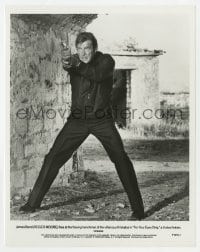 5x305 FOR YOUR EYES ONLY 8x10.25 still 1981 full-length Roger Moore as James Bond pointing gun!